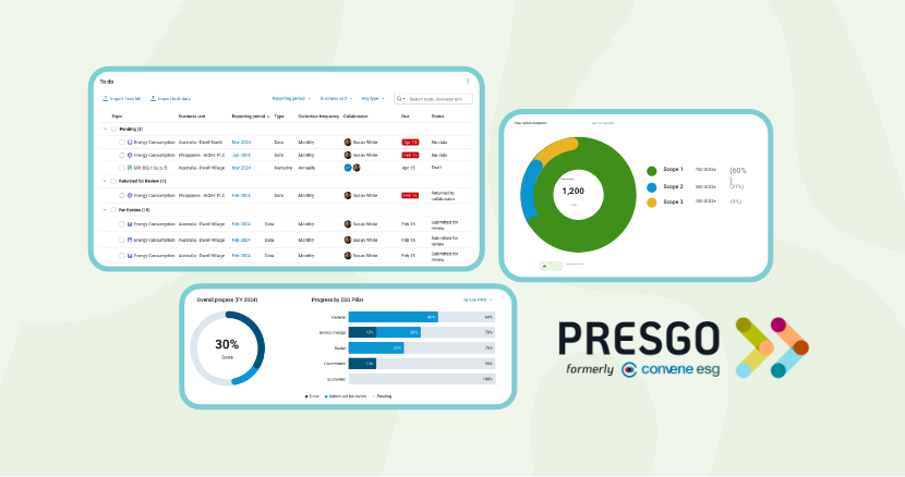 preview of presgo esg reporting dashboard