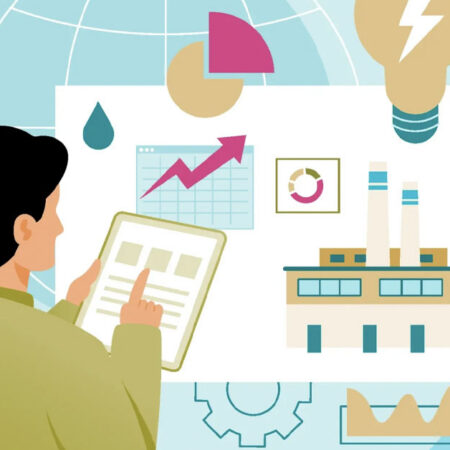Executivos segurando mudas com ícones de ESG, representando compliance, governança corporativa e gestão integrada de sustentabilidade conectando-se ao esg compliance software