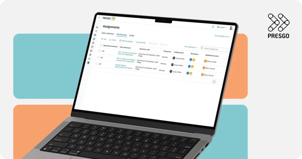 Presgo software on a laptop screen