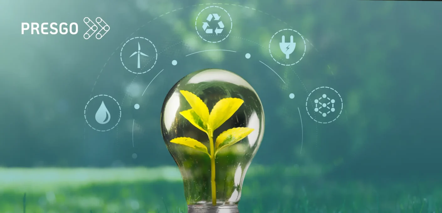 Lightbulb with plant symbolising sustainability
