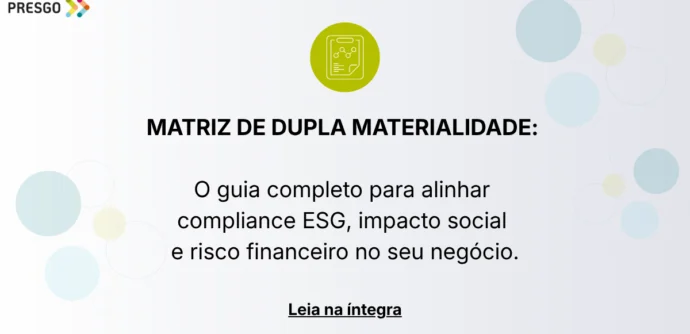 Banner principal do artigo sobre Matriz de Dupla Materialidade ESG da Presgo