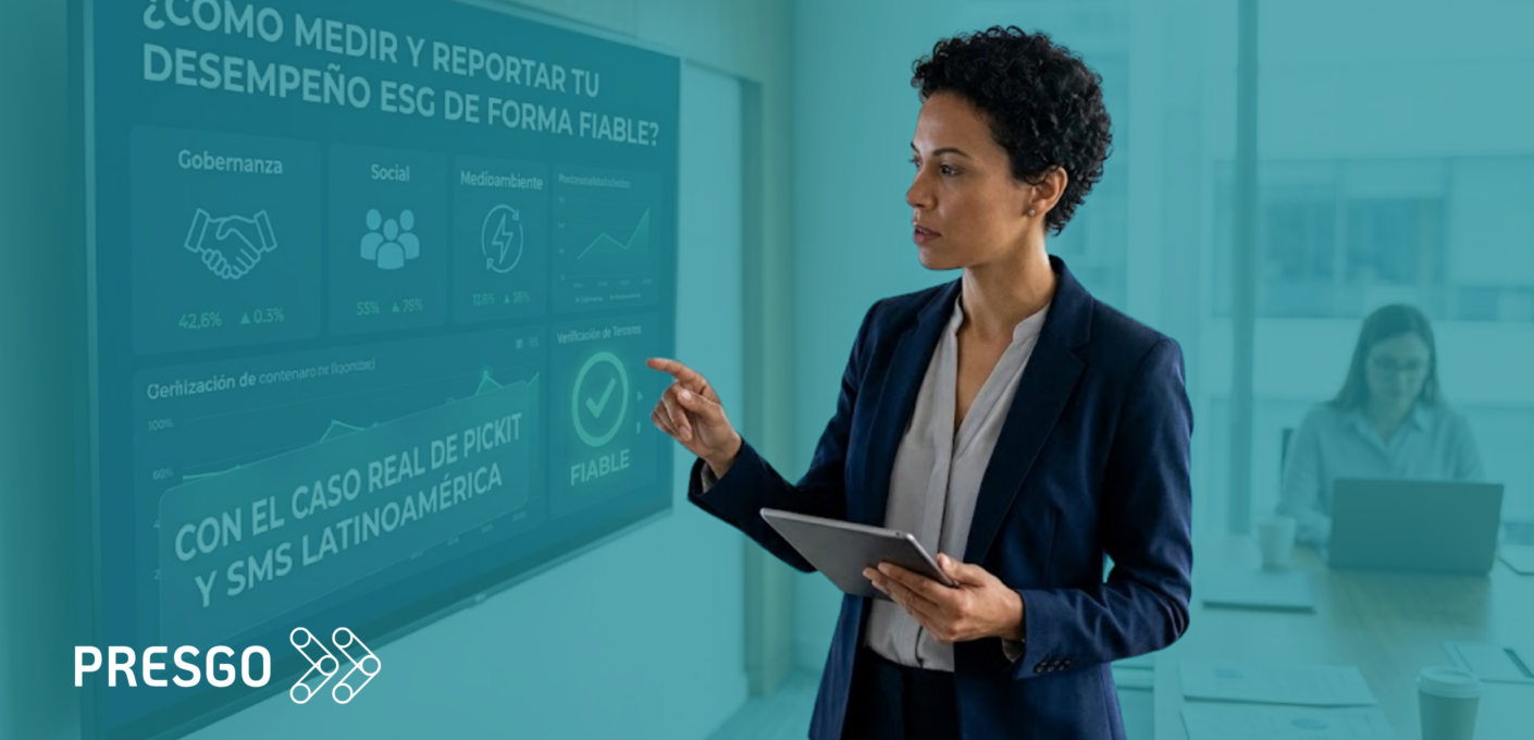persona viendo reporte de sostenibilidad